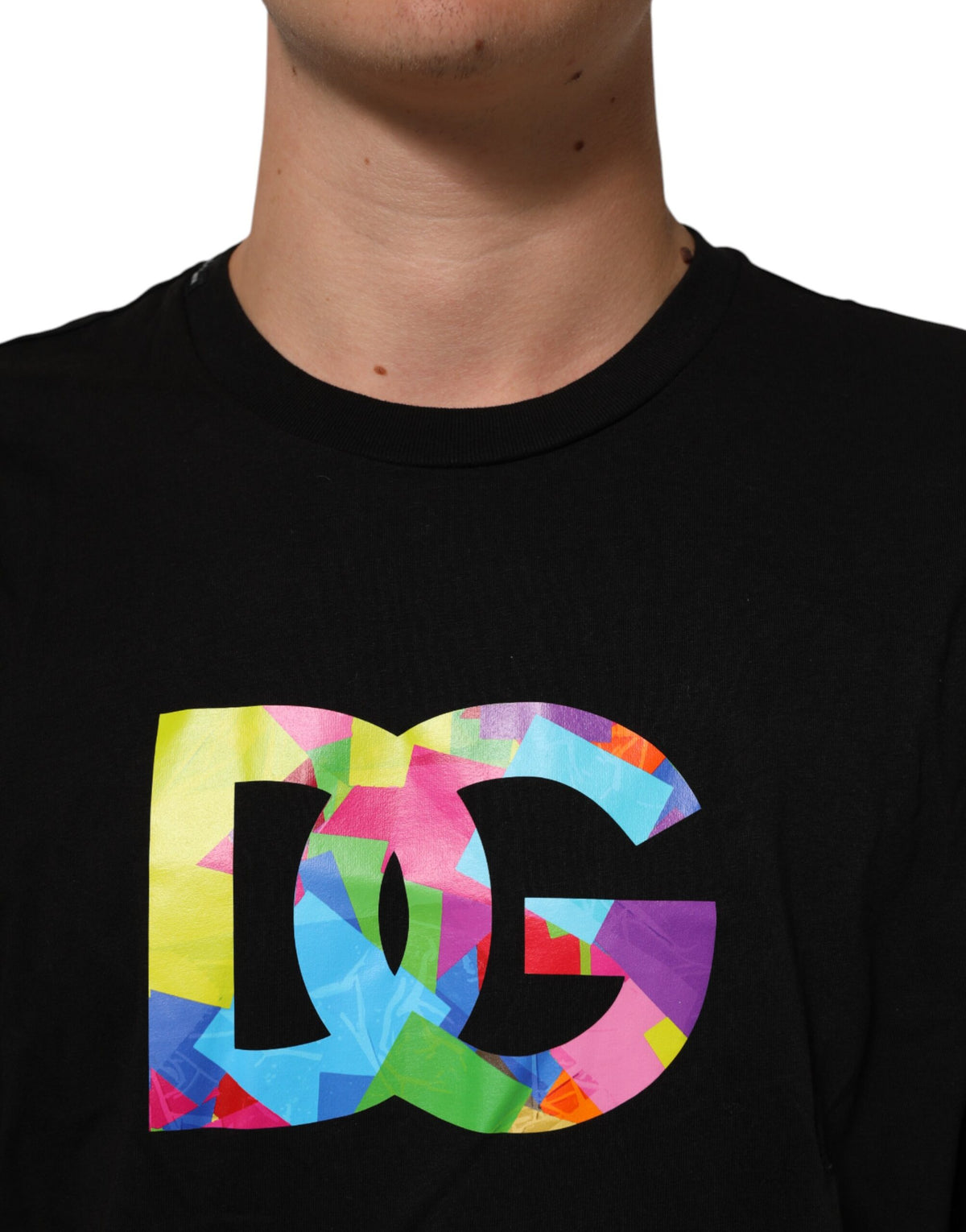 T-shirt Dolce &amp; Gabbana noir à col rond en coton imprimé logo