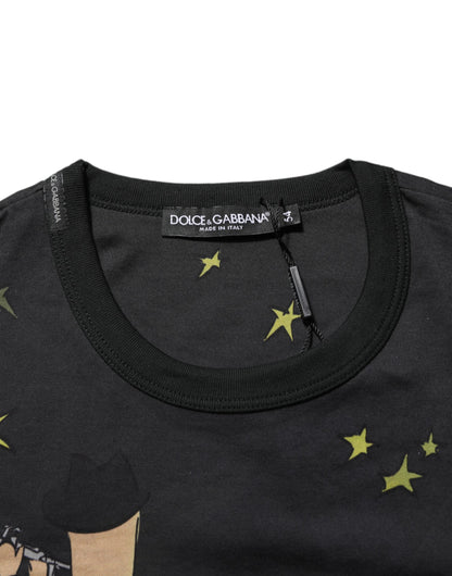Dolce & Gabbana Black Musical Print Cotton Crew Neck T-shirt