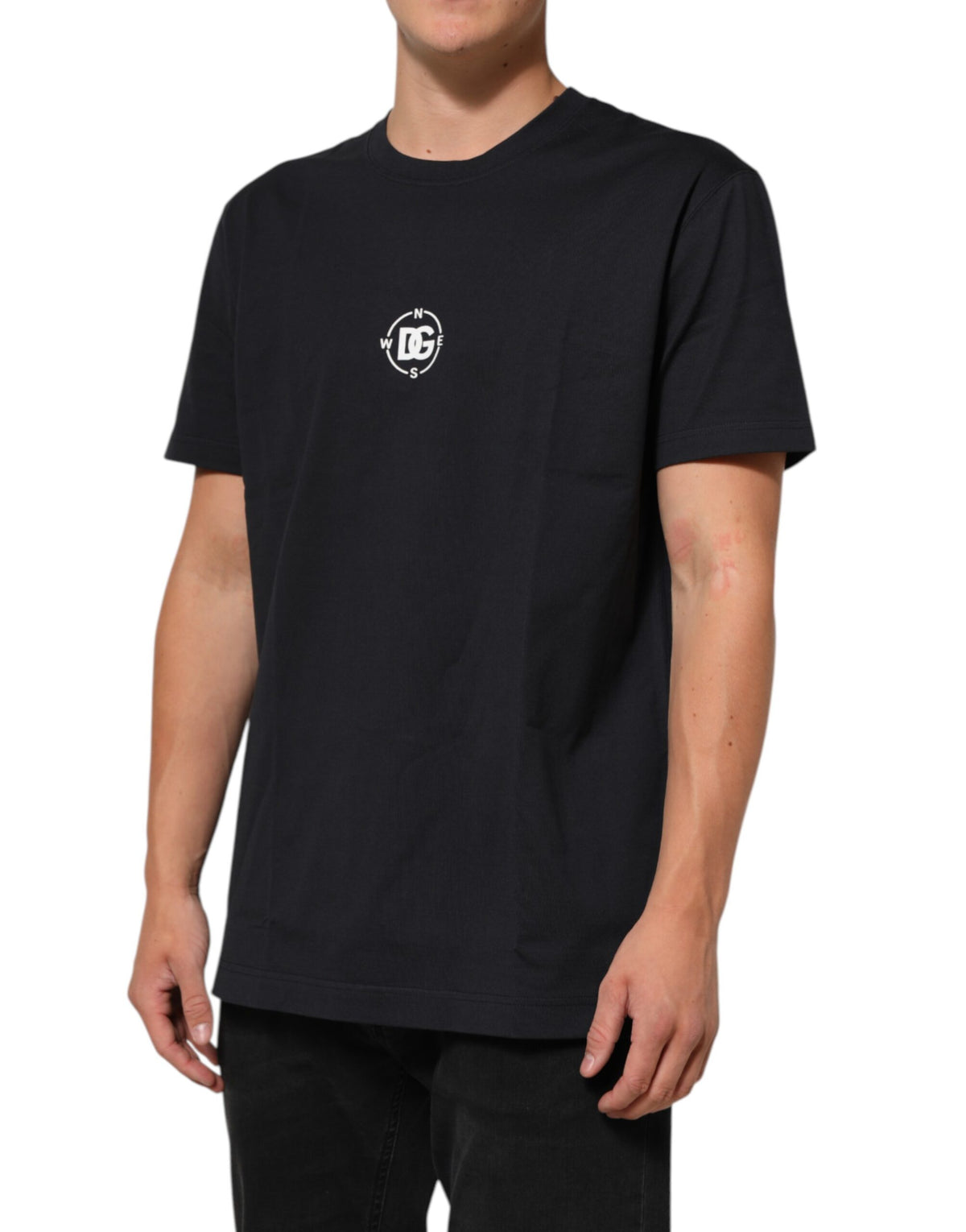T-shirt Dolce &amp; Gabbana noir à logo boussole en coton et col rond