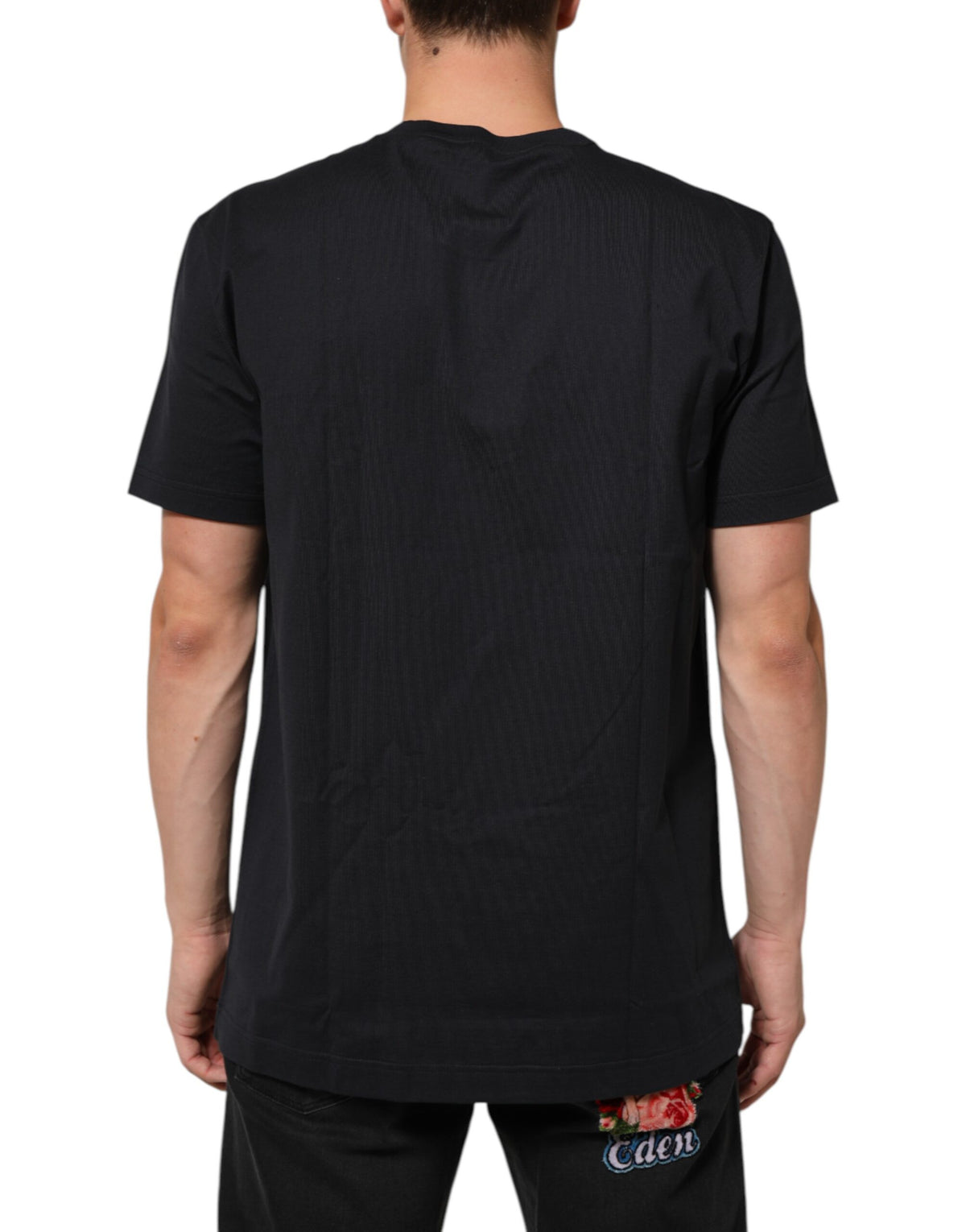 T-shirt Dolce &amp; Gabbana noir à logo boussole en coton et col rond