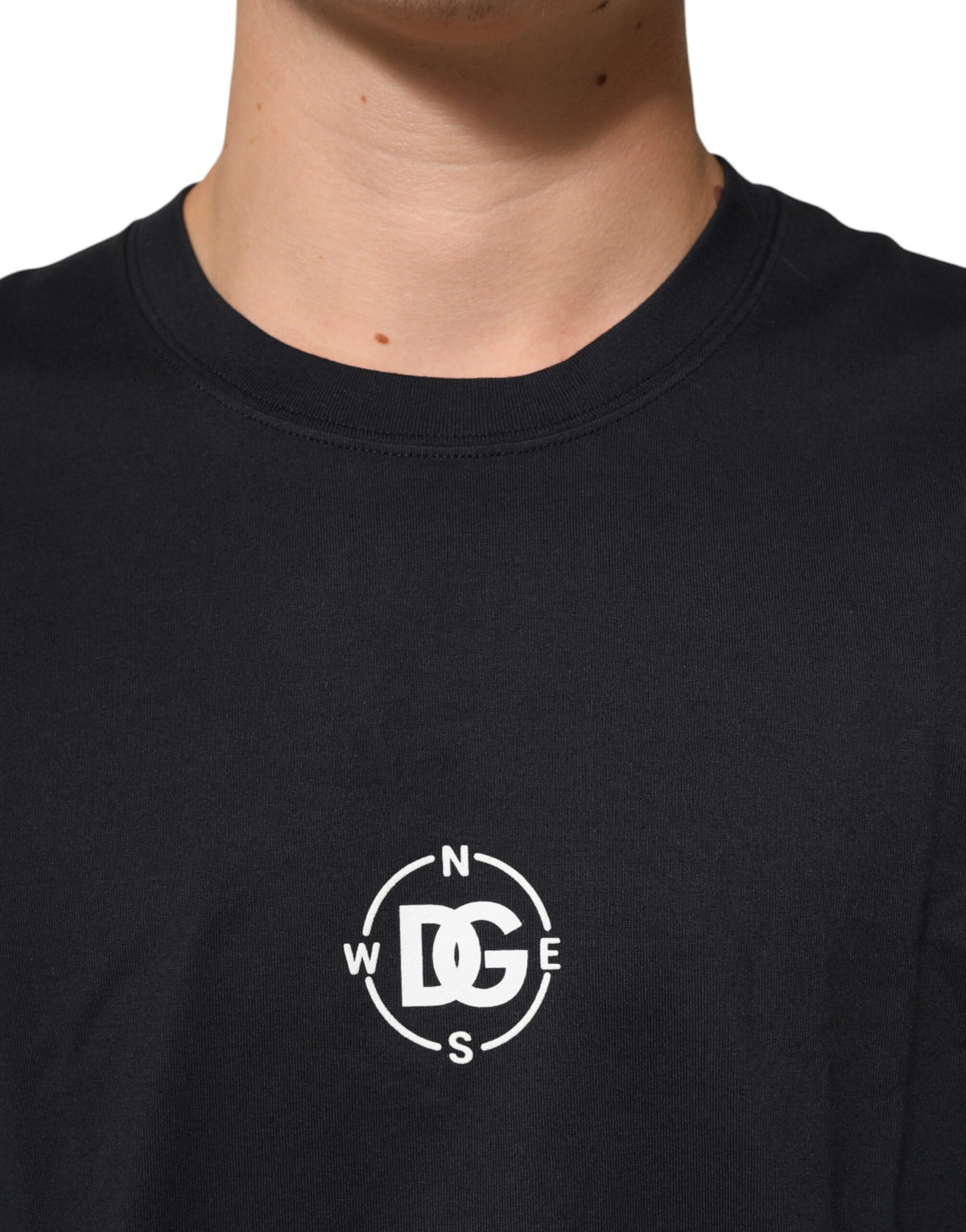 T-shirt Dolce &amp; Gabbana noir à logo boussole en coton et col rond