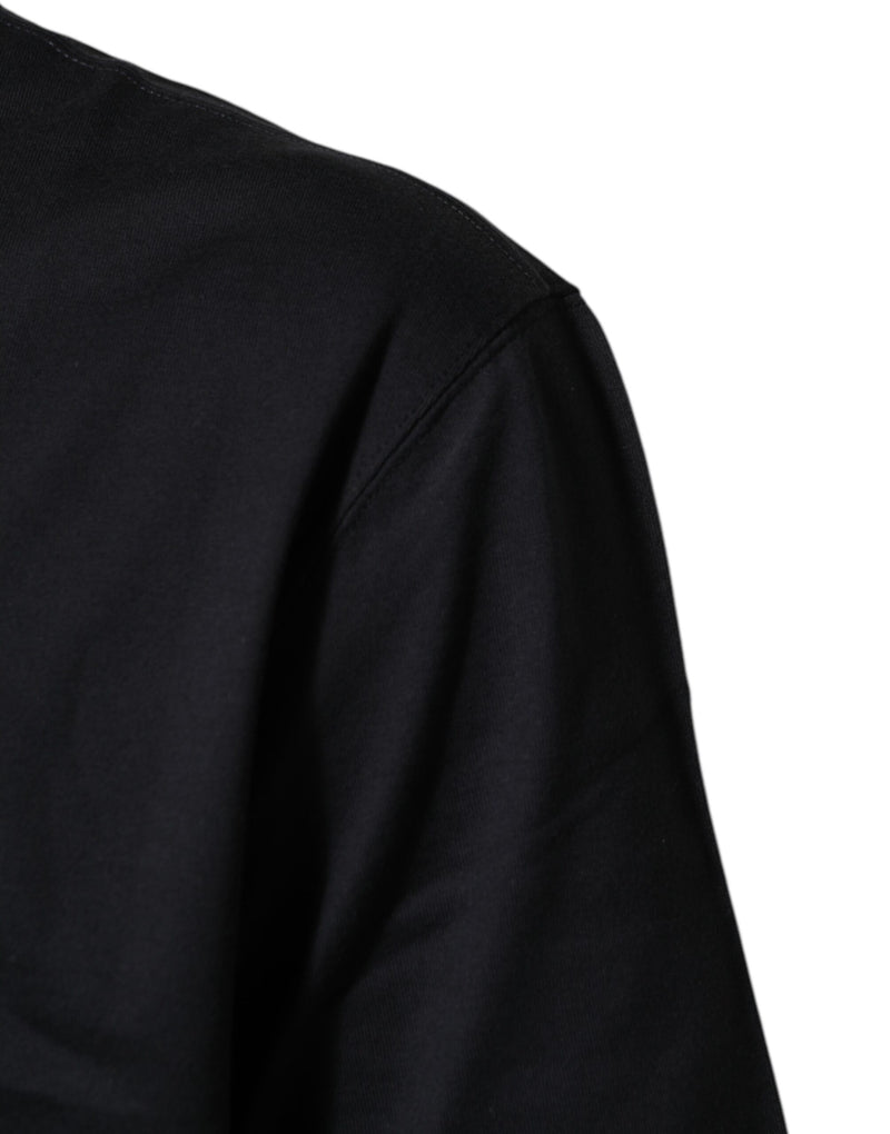 Dolce & Gabbana Black Logo Compass Cotton Crew Neck T-shirt