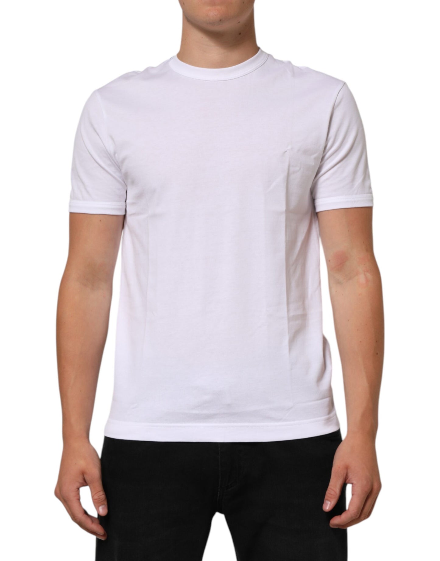 Dolce & Gabbana White Goodluck 2021 Cotton Crew Neck  T-shirt