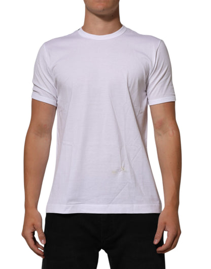 Dolce & Gabbana White Goodluck 2021 Cotton Crew Neck  T-shirt