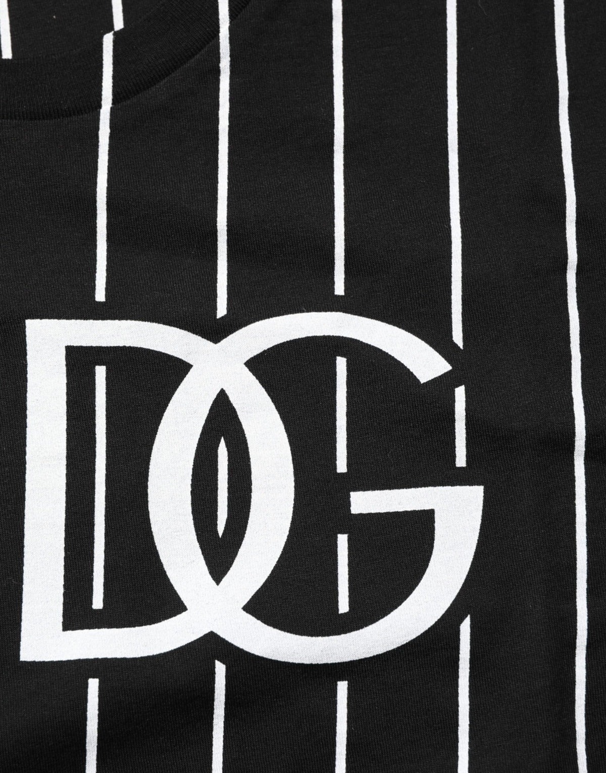 T-shirt en coton noir à pois et col rond de Dolce &amp; Gabbana