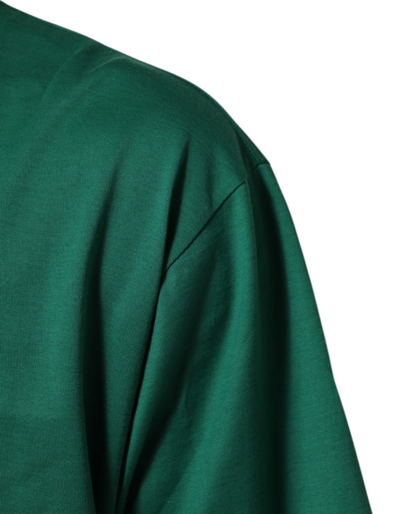 Dolce &amp; Gabbana Groen Katoenen Grafisch Logo Print Crewneck T-shirt