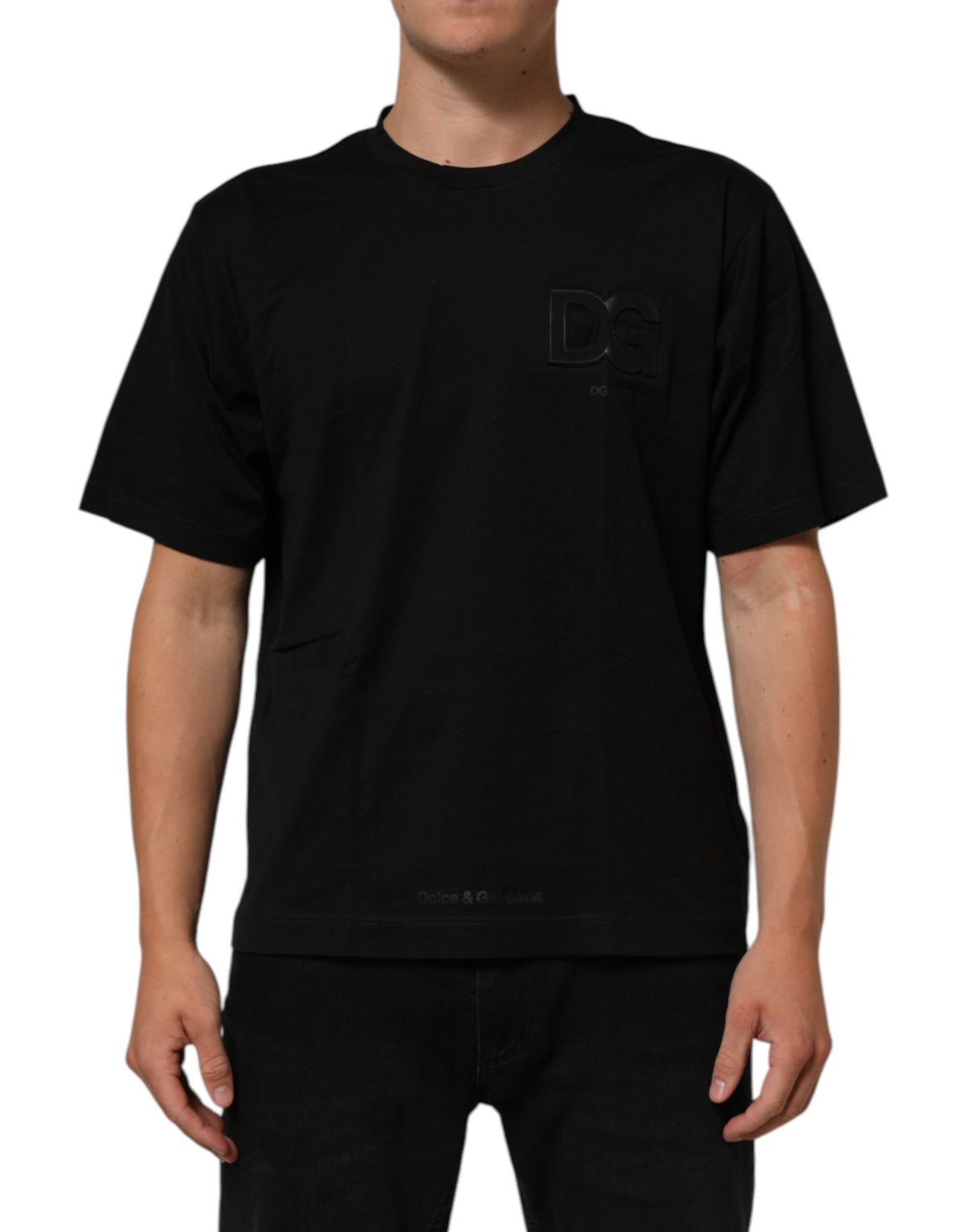 T-shirt Dolce &amp; Gabbana noir à col rond en coton pour homme