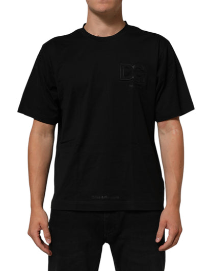 T-shirt Dolce &amp; Gabbana noir à col rond en coton pour homme