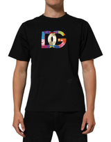 T-shirt Dolce &amp; Gabbana noir à logo imprimé en coton pour homme, col rond