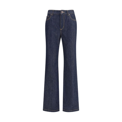 Les jeans en jean Alexander McQueen ont une coupe droite.