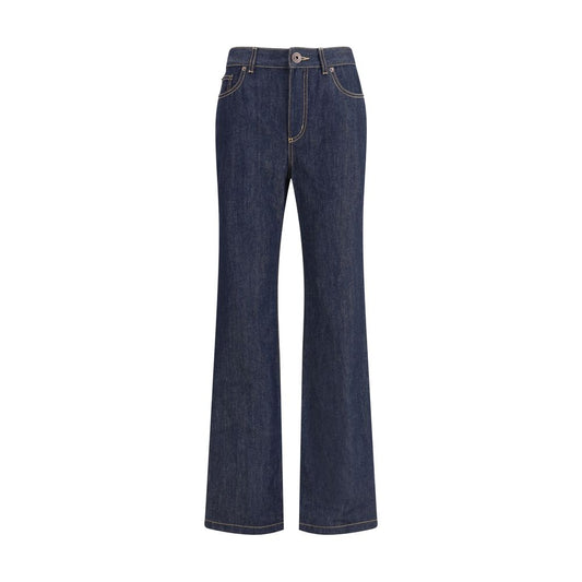 Les jeans en jean Alexander McQueen ont une coupe droite.