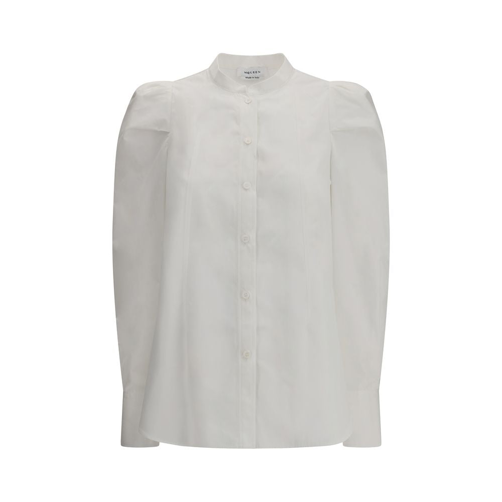 Chemise blanche à col mandarin d'Alexander McQueen