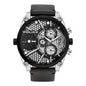 Politie zwart leren horloge