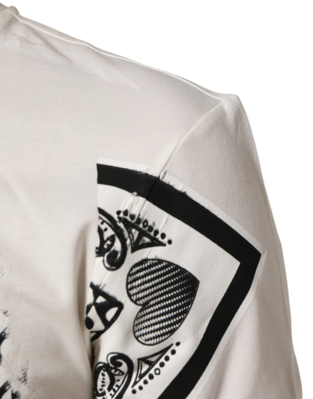 T-shirt homme en coton blanc Dolce &amp; Gabbana avec imprimé bandana et logo.