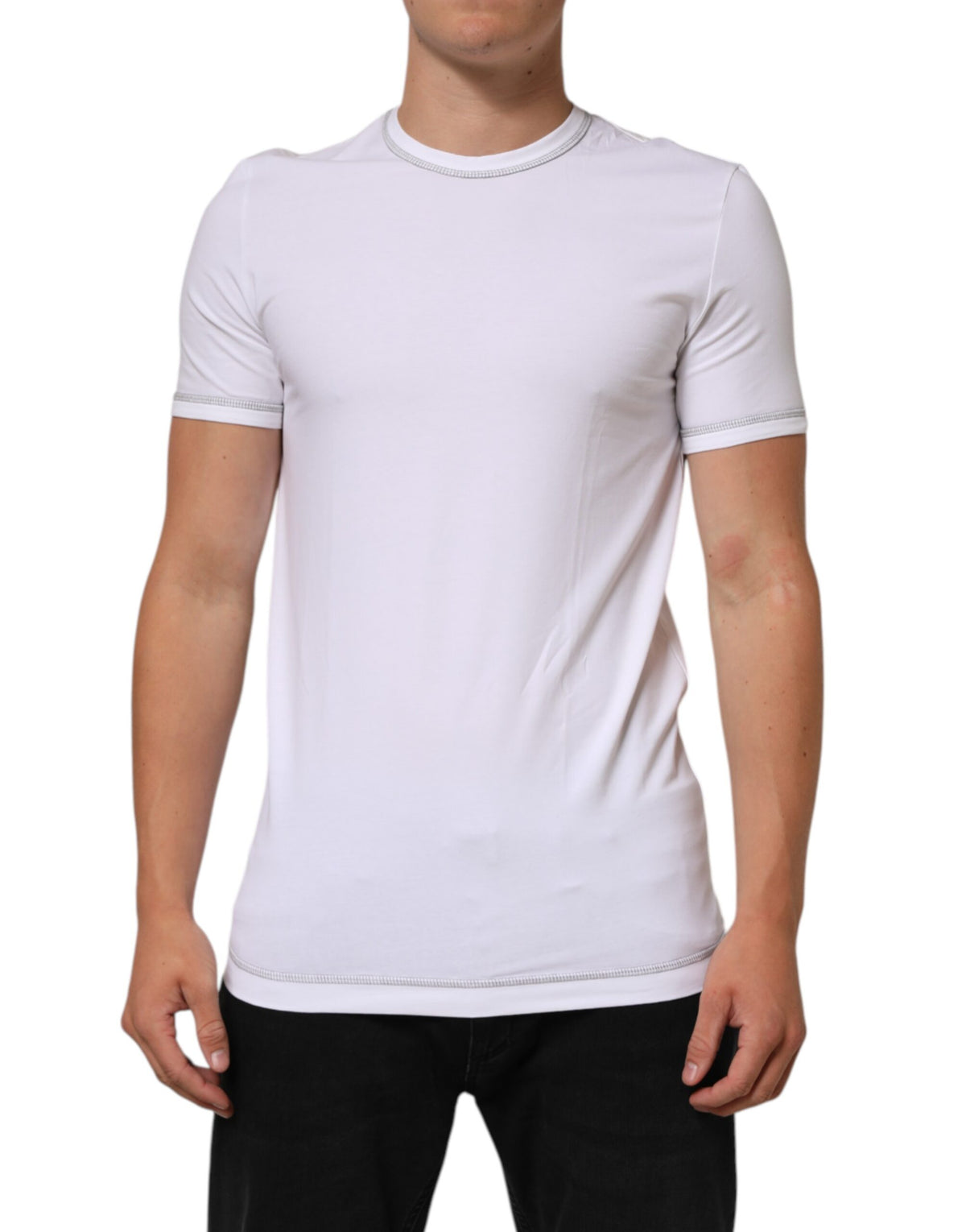 T-shirt Dolce &amp; Gabbana blanc en coton à col rond pour homme