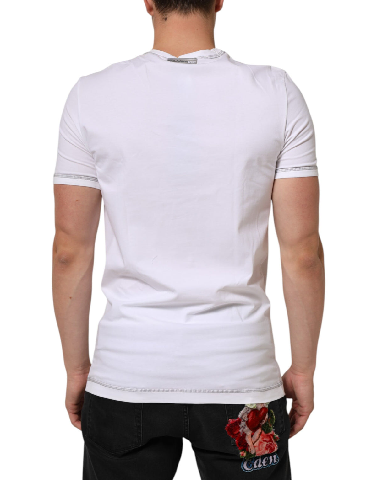T-shirt Dolce &amp; Gabbana blanc en coton à col rond pour homme