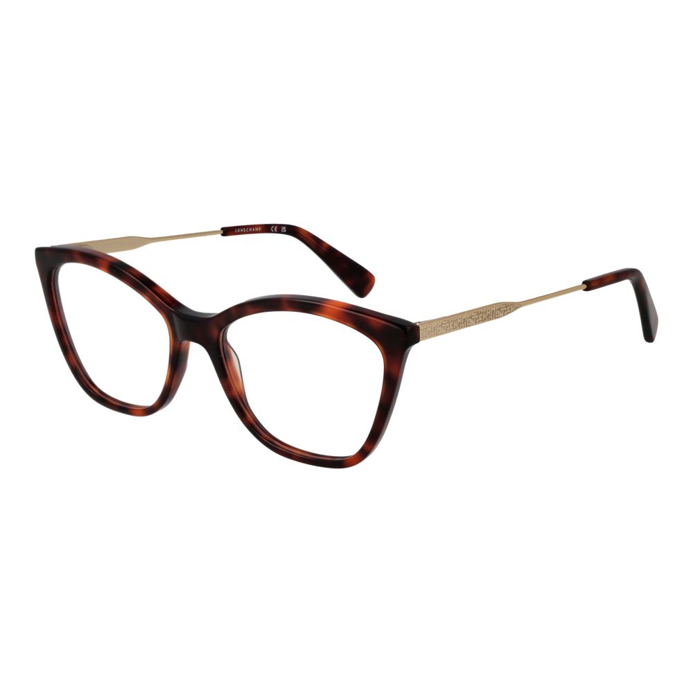 Longchamp Brown Metal & Plastic Cat Eye Glasses (Frames)