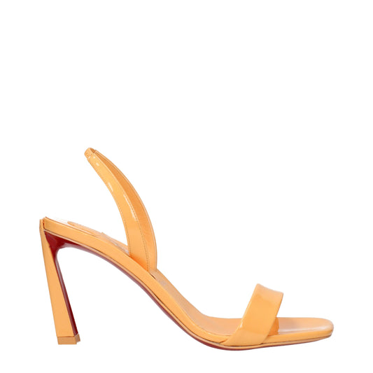 Sandales à talons aiguilles en cuir orange de Christian Louboutin