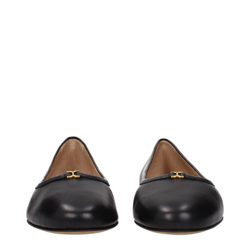 Chloé Black Leather Ballet Flats - Élégance et Confort