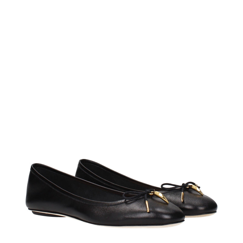 Chloé Black Leather Ballet Flats - Élégance et Confort