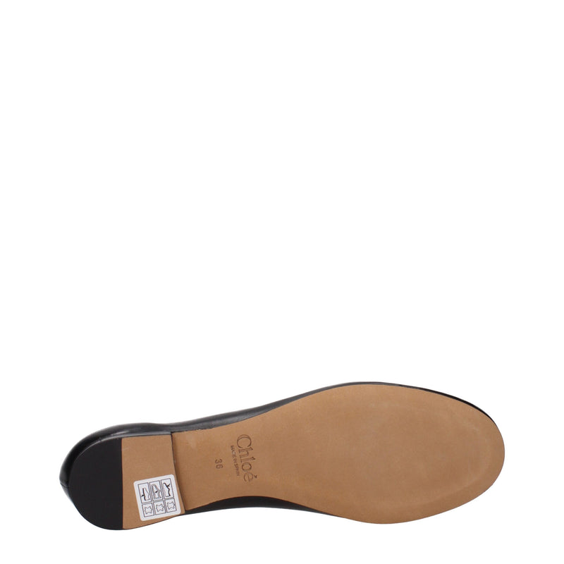 Chloé Black Leather Ballet Flats - Élégance et Confort