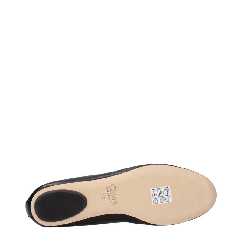 Chloé Black Leather Ballet Flats - Élégance et Confort