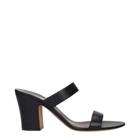 Sandales à talons aiguilles en cuir noir de The Row