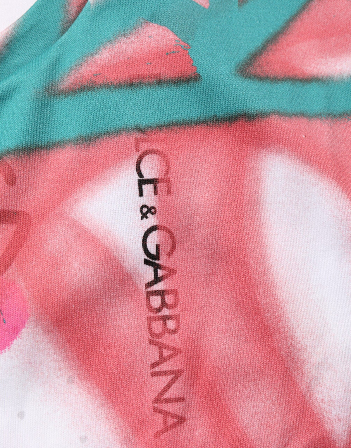 T-shirt Dolce &amp; Gabbana blanc à manches courtes et col rond, motif graffiti