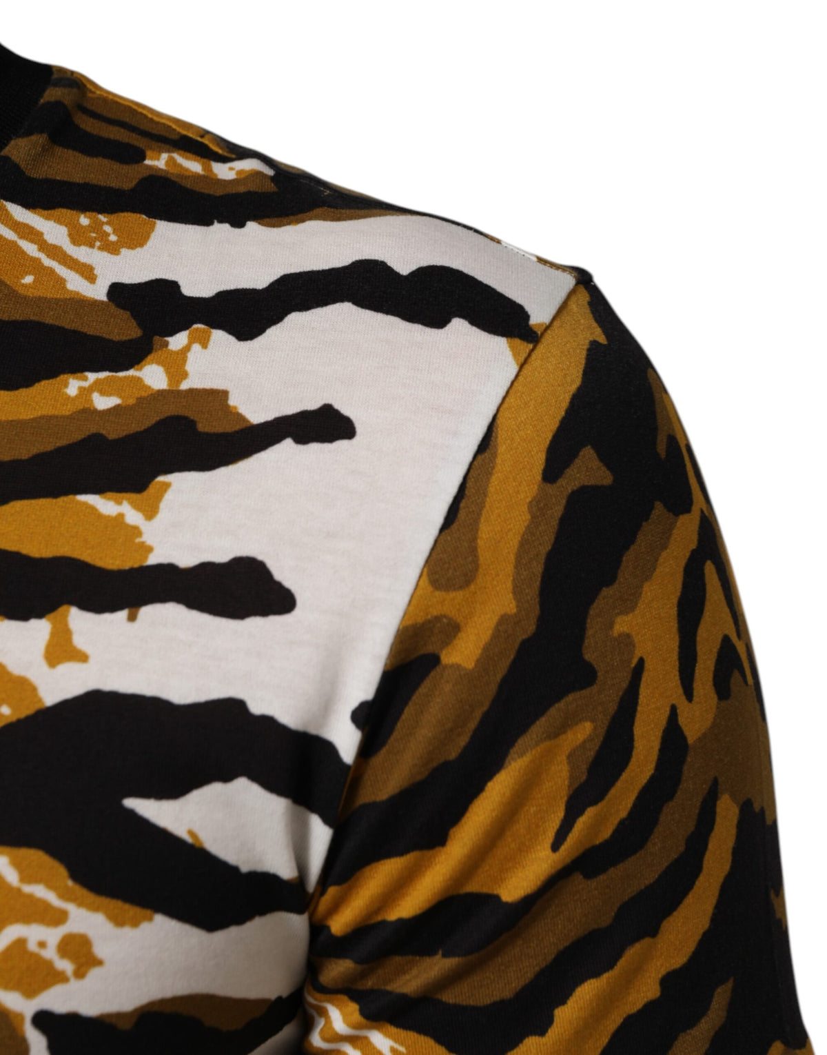 T-shirt Dolce &amp; Gabbana multicolore à motif léopard et feuilles de palmier pour homme, col rond