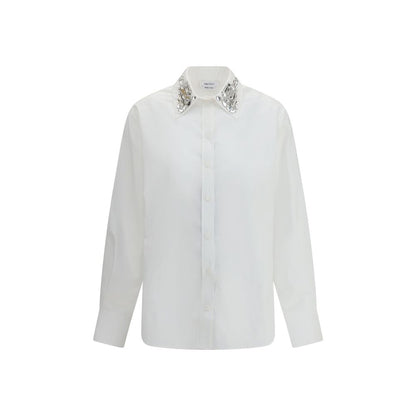 Chemise à manches longues avec col décoré d'Alexander McQueen