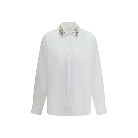 Chemise à manches longues avec col décoré d'Alexander McQueen