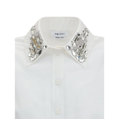 Chemise à manches longues avec col décoré d'Alexander McQueen