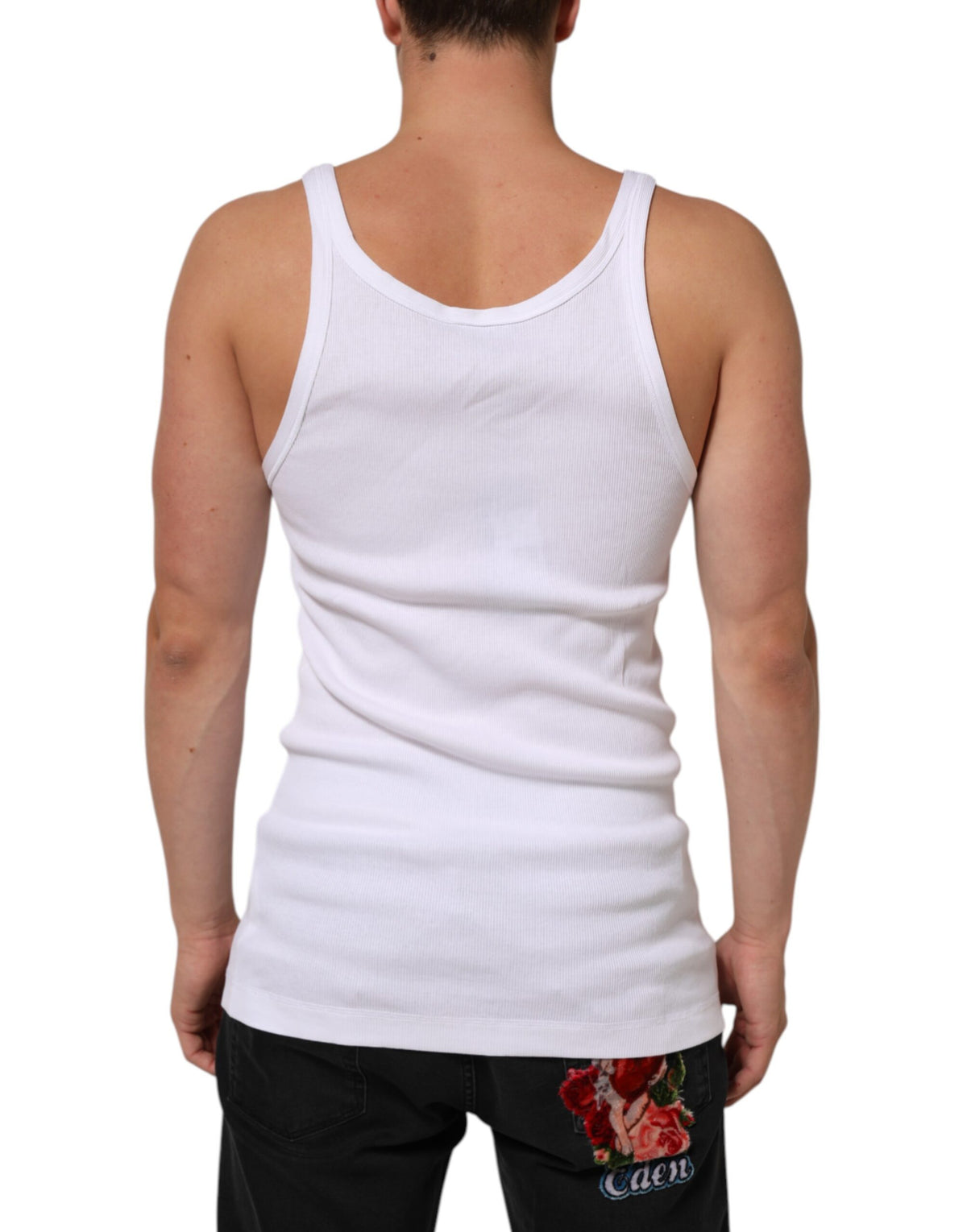 Débardeur blanc sans manches à col rond Dolce &amp; Gabbana