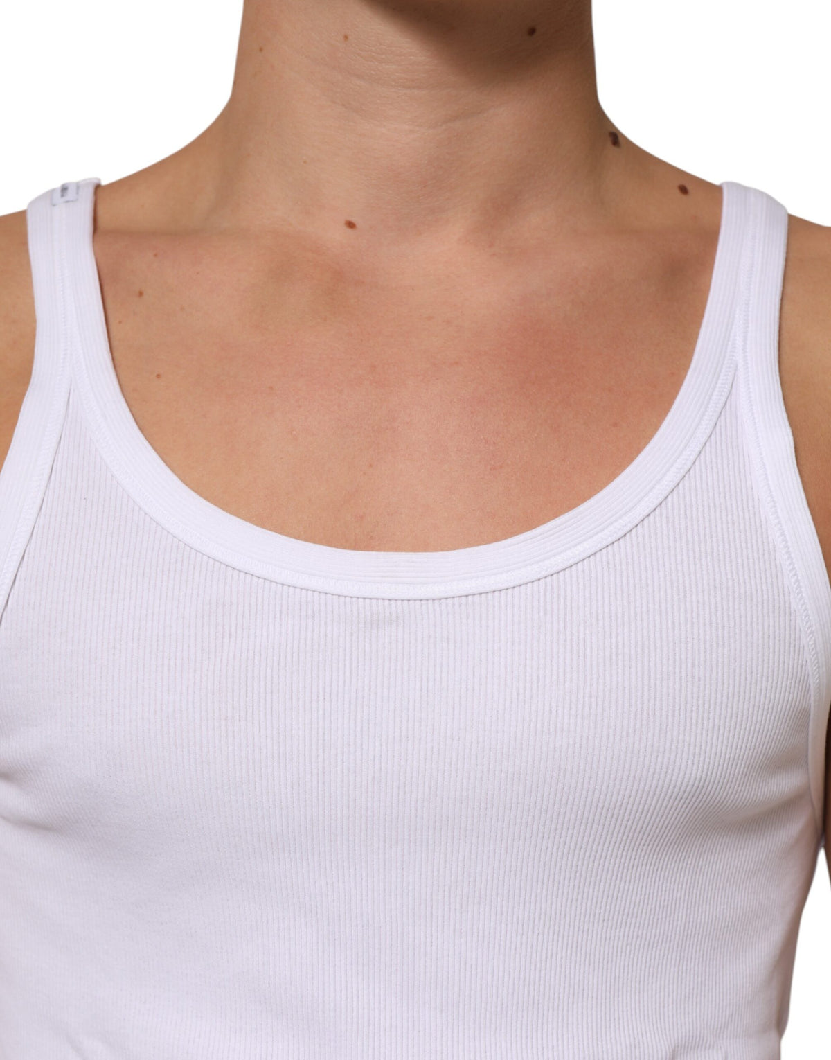 Débardeur blanc sans manches à col rond Dolce &amp; Gabbana