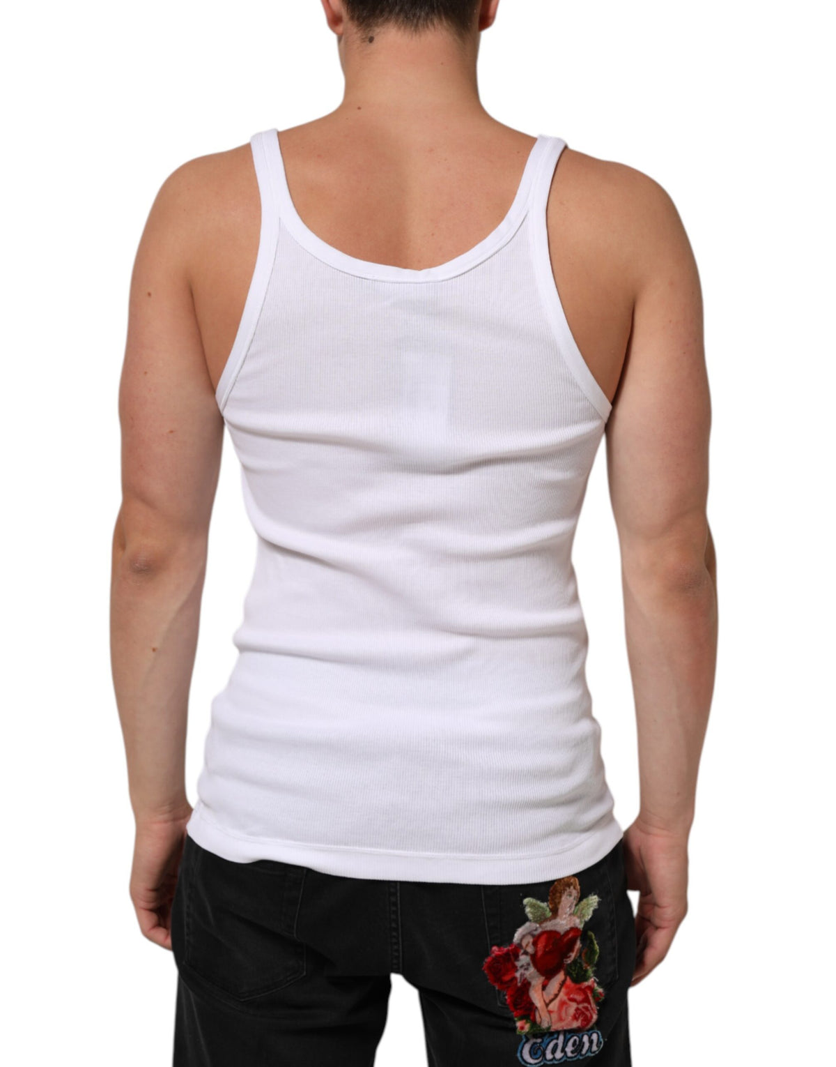 Débardeur blanc sans manches à col rond Dolce &amp; Gabbana