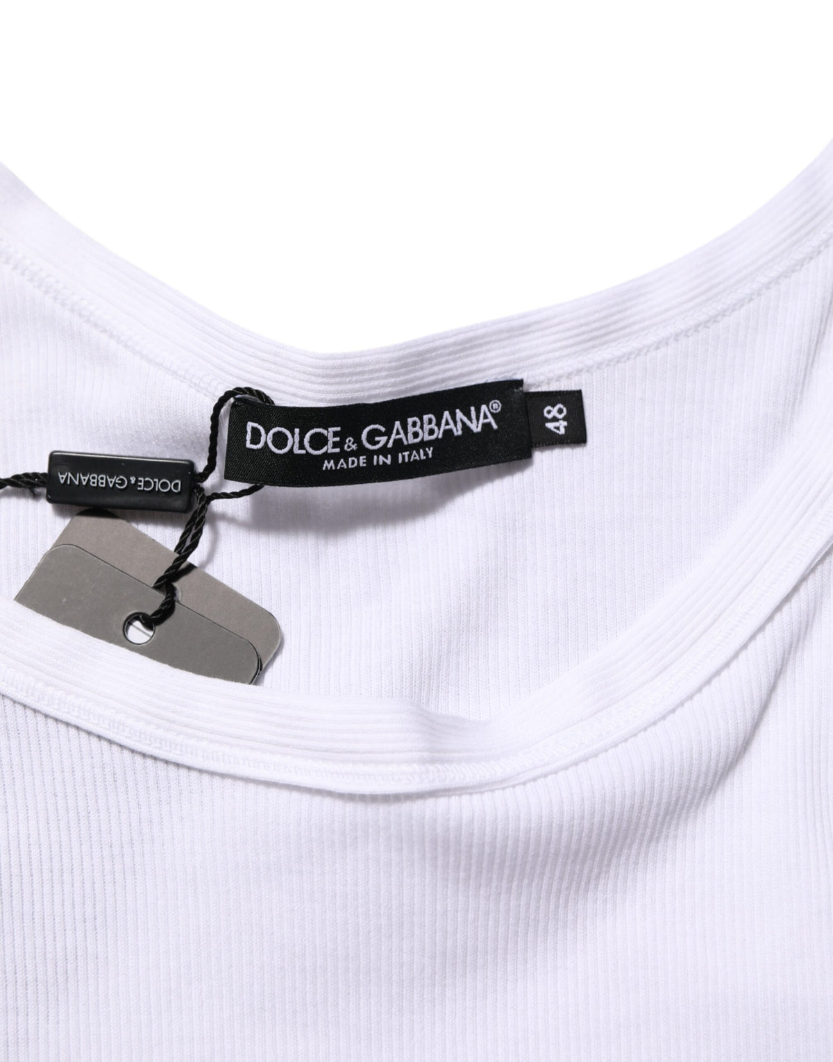 Débardeur blanc sans manches à col rond Dolce &amp; Gabbana