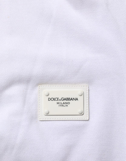 Dolce & Gabbana White Collared Short Sleeves Polo T-shirt