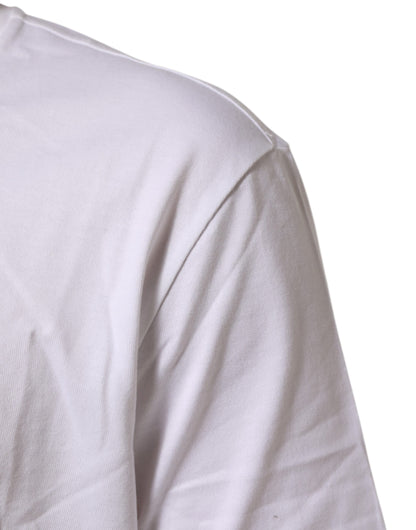 Dolce & Gabbana White Cotton Crew Neck Short Sleeves T-shirt