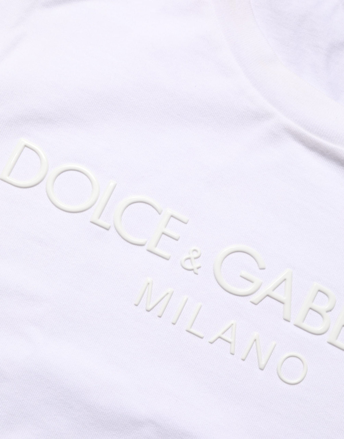 T-shirt blanc en coton à manches courtes et col rond de Dolce &amp; Gabbana