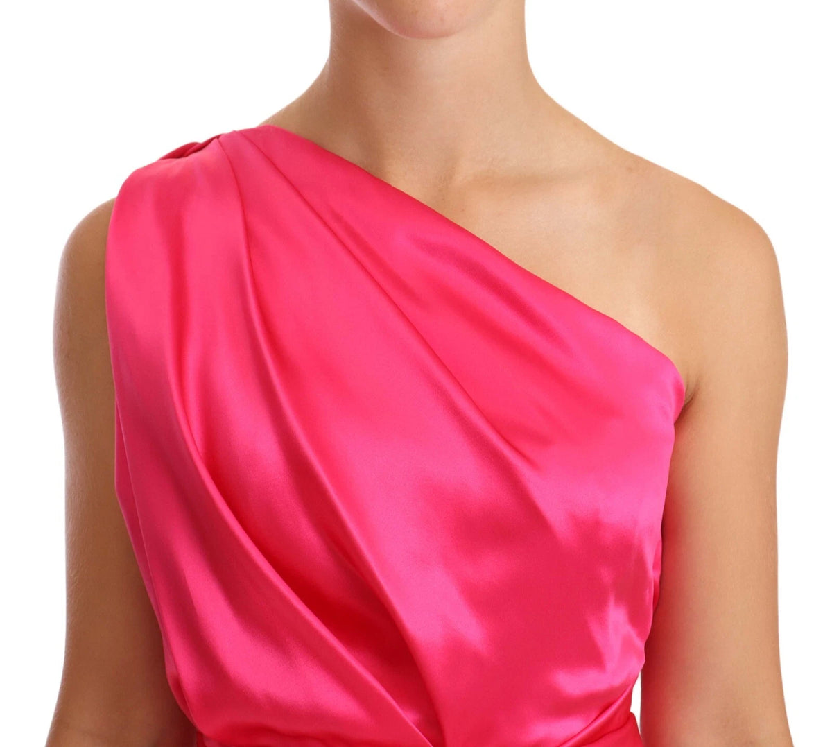 Robe sans manches en soie rose Dolce & Gabbana avec nœud