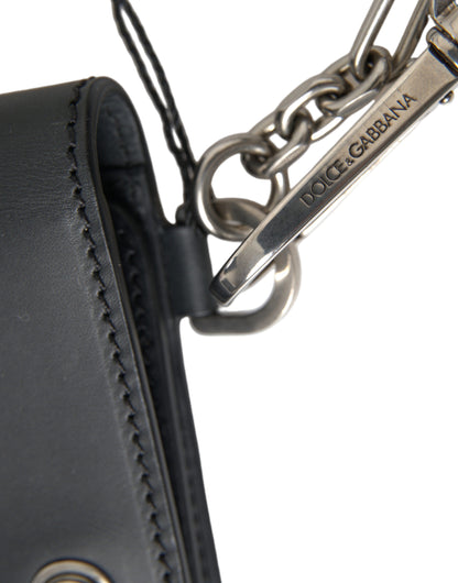 Dolce &amp; Gabbana Mini Portemonnee met Logo, Zwart Leder, Borse Bag