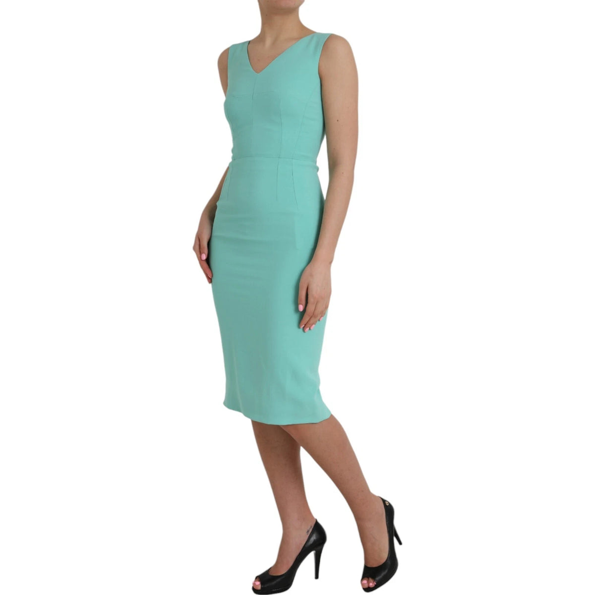 Robe Midi Sans Manches Dolce & Gabbana Verte en Viscose