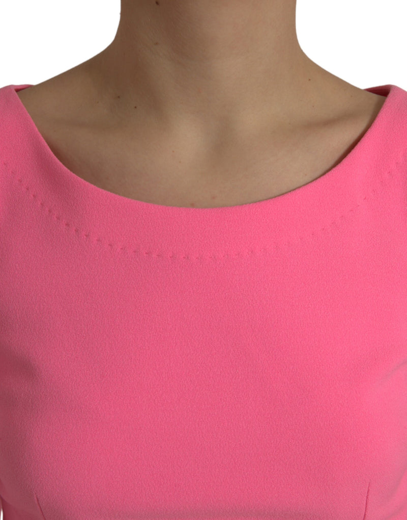 Dolce & Gabbana Pink Midi Dress with Long Sleeves - Elegant Design