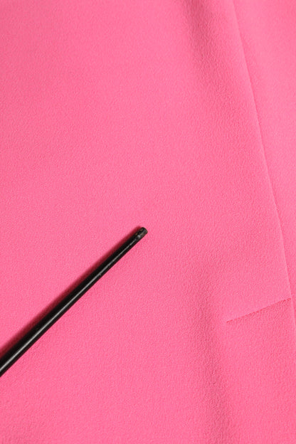 Dolce & Gabbana Pink Polyester Long Sleeves Sheath Midi Dress