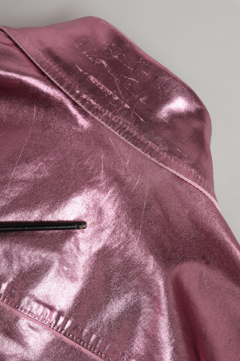 Dolce & Gabbana Pink Cotton Stretch Collared Cropped Jacket