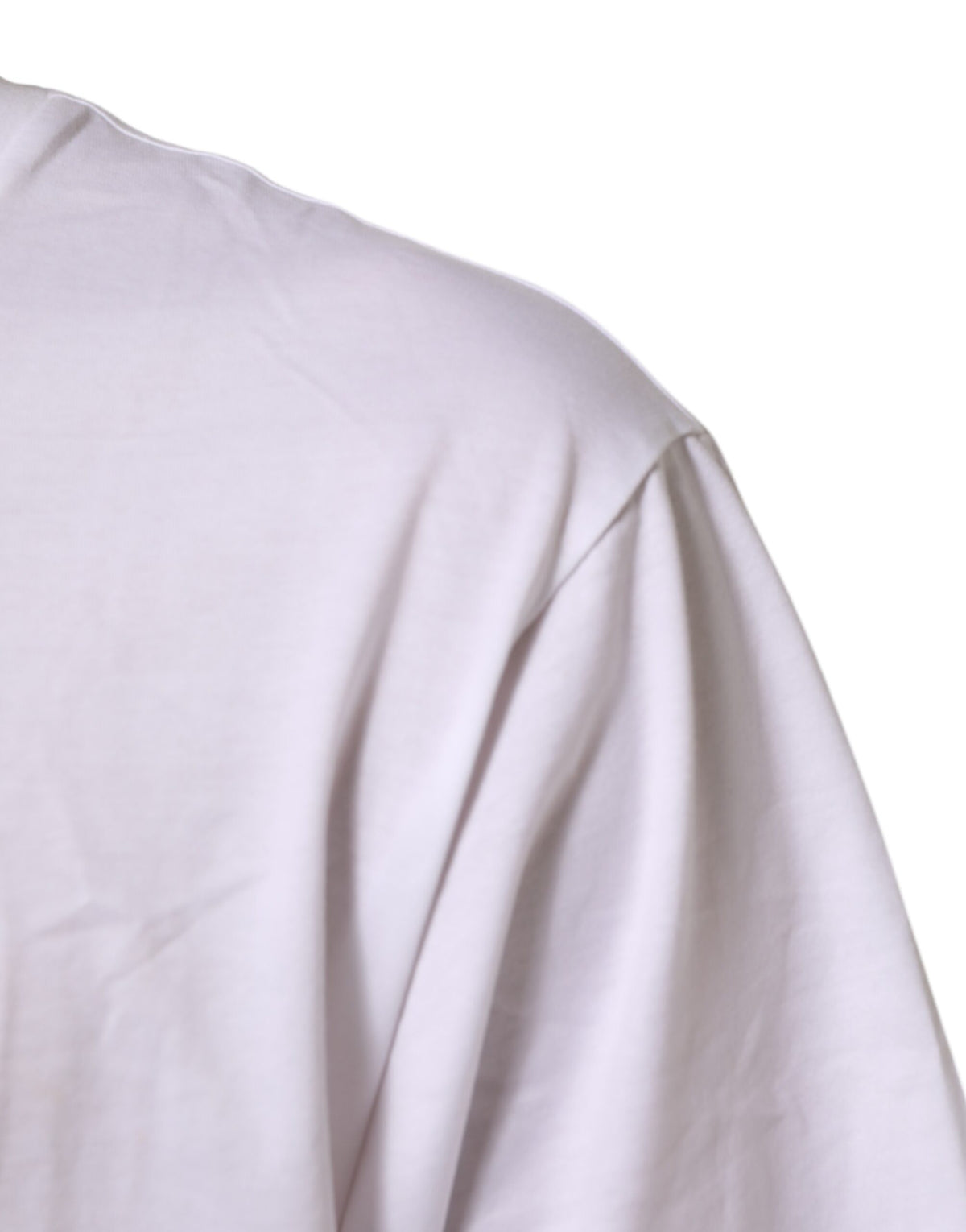 T-shirt homme en coton à col rond avec imprimé du logo blanc de Dolce &amp; Gabbana