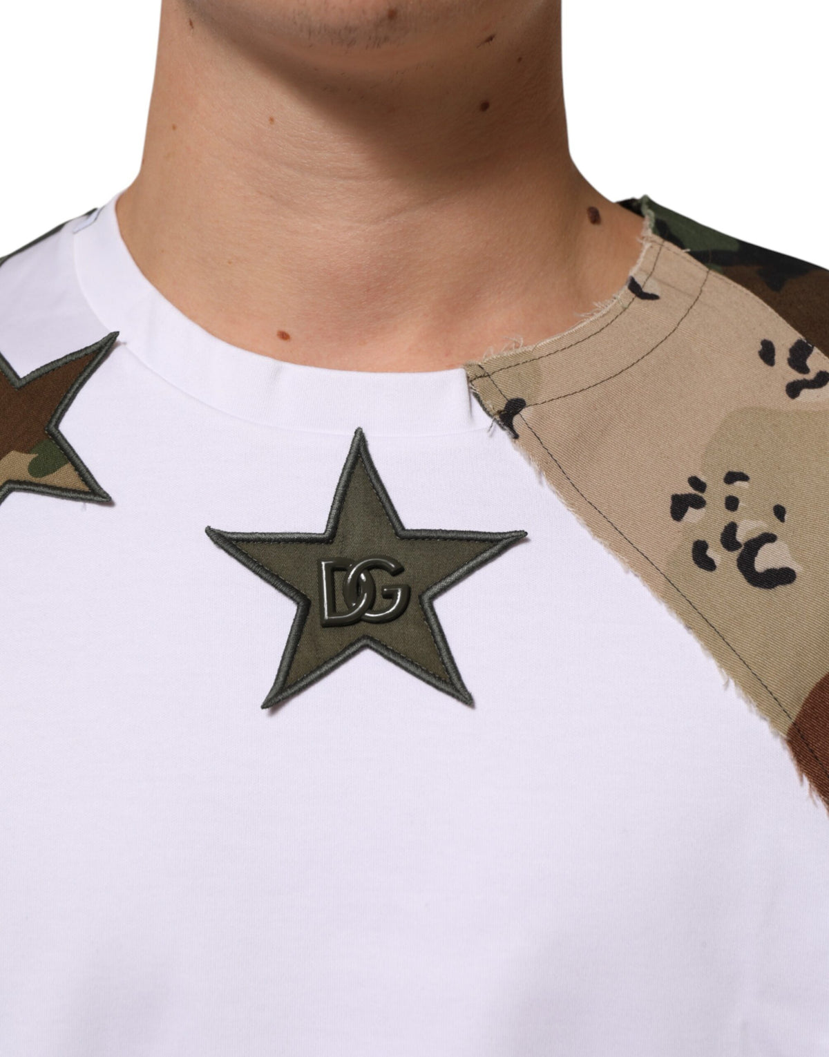 T-shirt homme Dolce &amp; Gabbana en coton à imprimé camouflage blanc