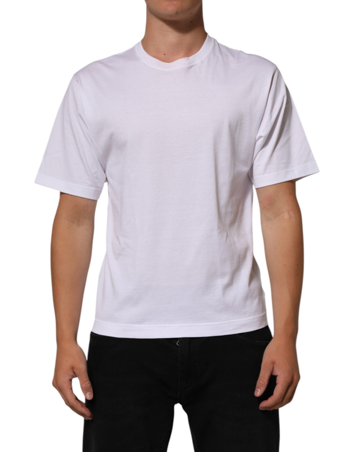 T-shirt Dolce &amp; Gabbana blanc à imprimé anges en coton, col rond, pour homme