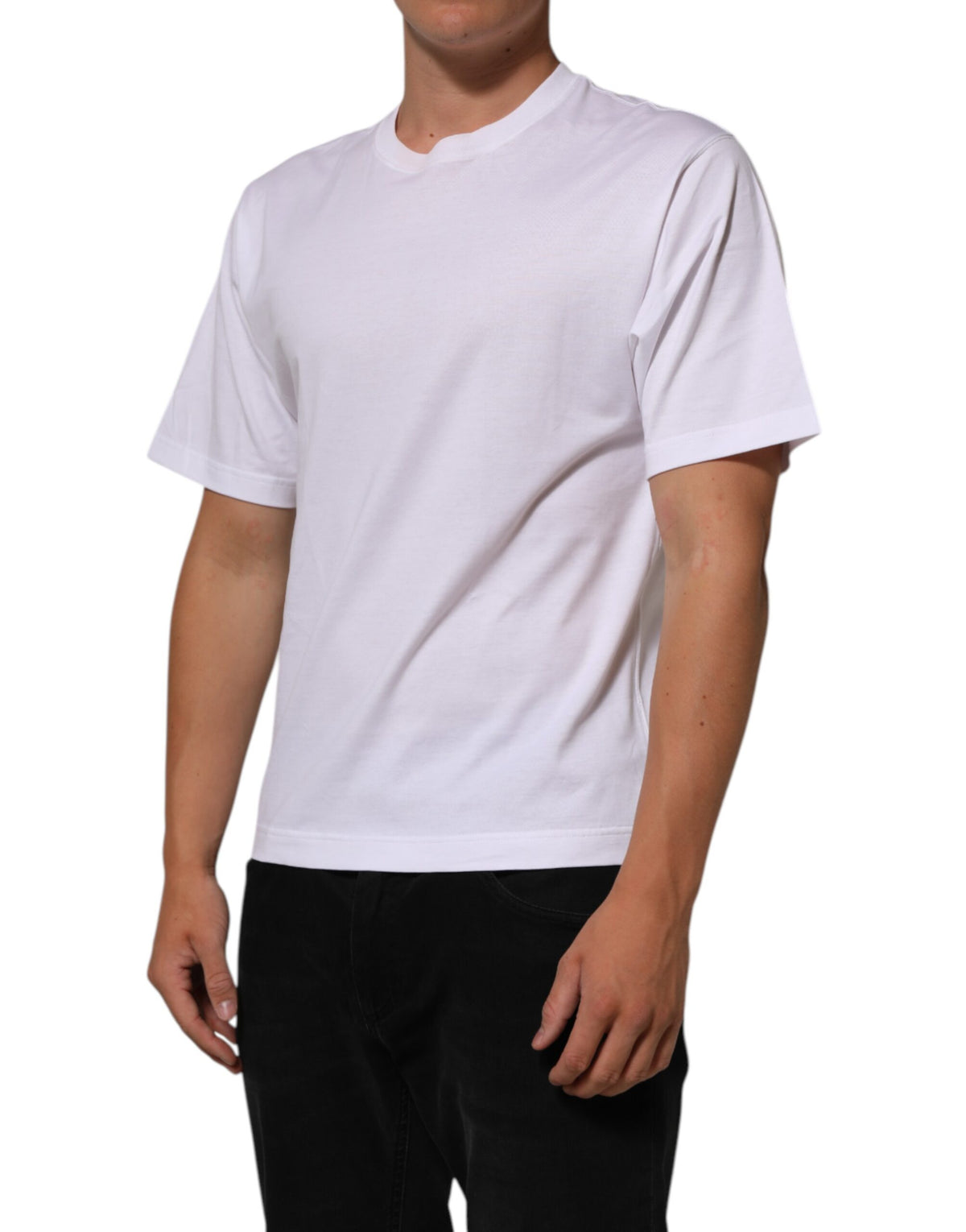 T-shirt Dolce &amp; Gabbana blanc à imprimé anges en coton, col rond, pour homme