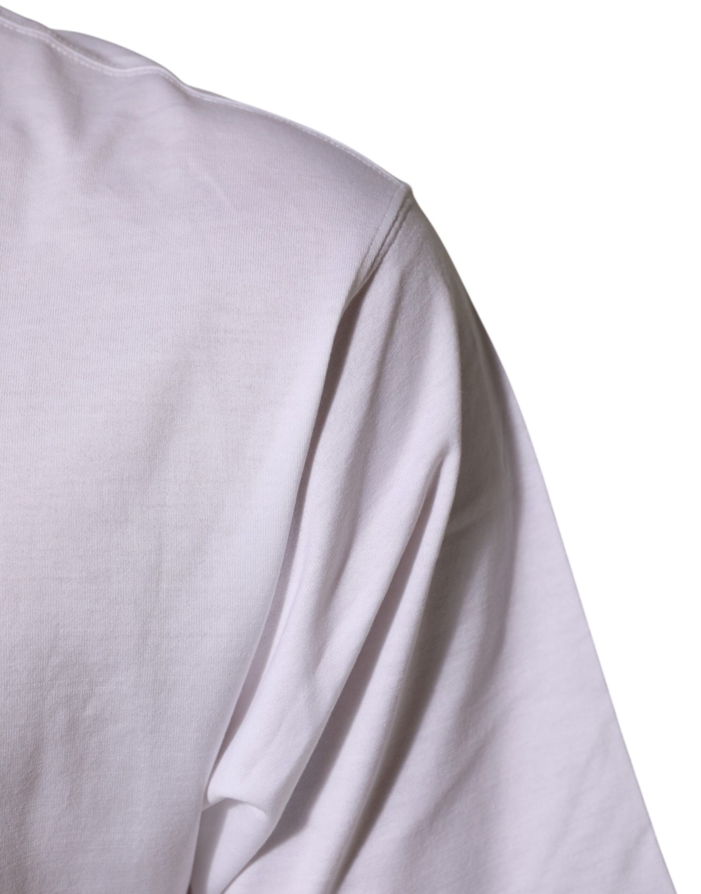 Dolce &amp; Gabbana Wit Engelenprint Katoenen Heren T-shirt met Ronde Hals